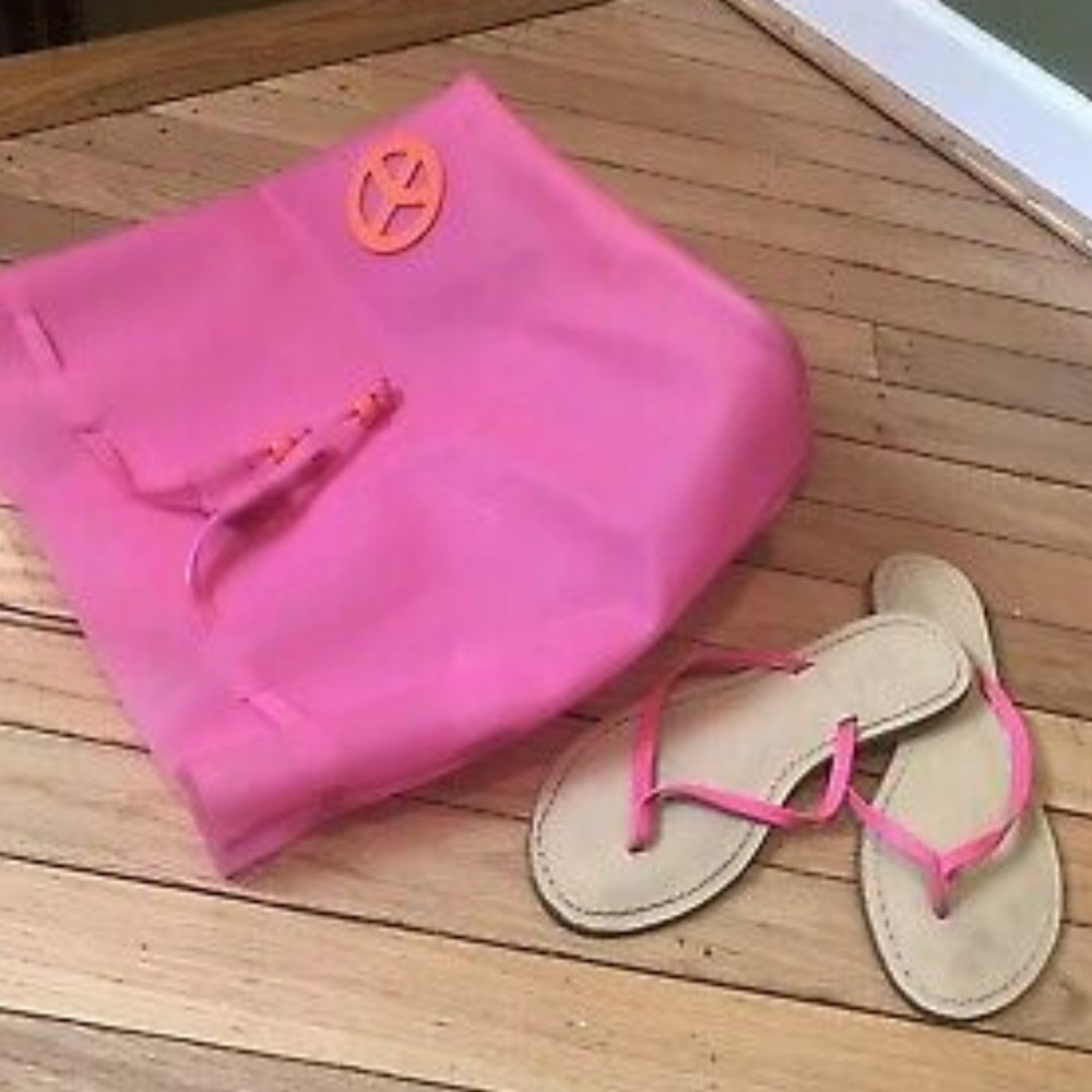 Target Pink Plastic Drawstring Peace Bookpack - image 7